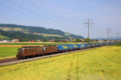 Re425 182-3 "Kandergrund" + 190-6 "Raron" + UKV Kombiverkehr (LKW Walter), Rostock-Novara